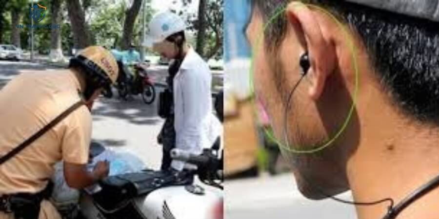 đeo tai nghe khi đi xe máy bị phạt
