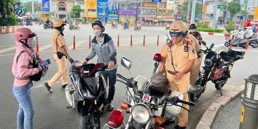lỗi đi xe máy lên vỉa hè