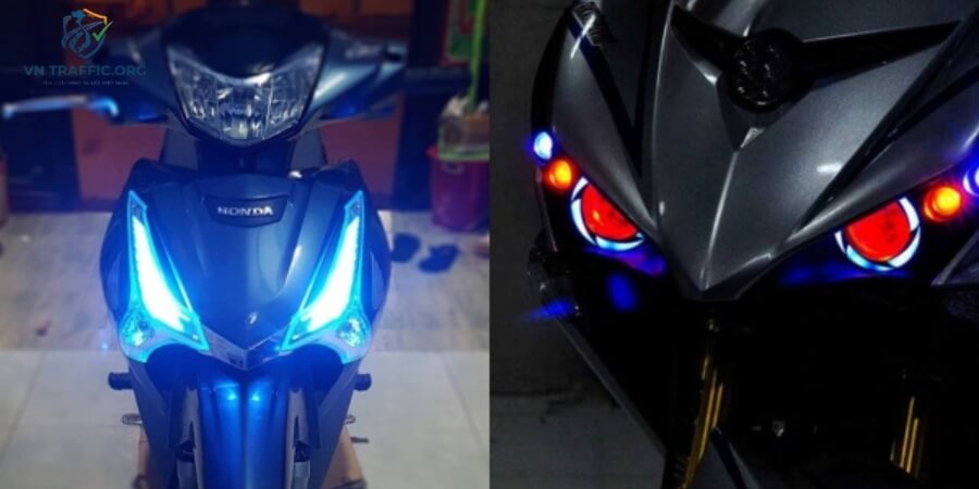 thay đèn led cho xe máy có bị phạt không