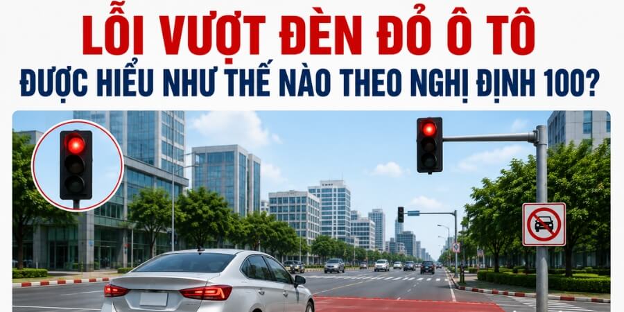 lỗi vượt đèn đỏ ô tô nghị định 100 hiểu như thế nào