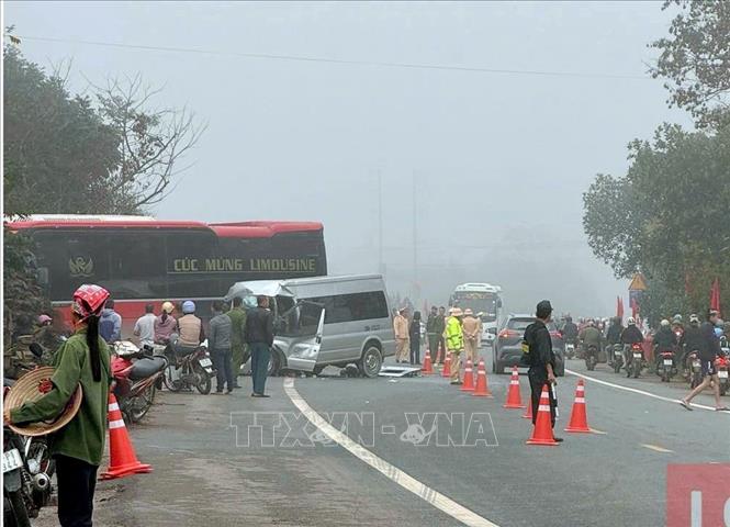 Hiện trường vụ tai nạn tại thôn Đồng Ngầu, xã Cai Kinh, tỉnh Lạng Sơn