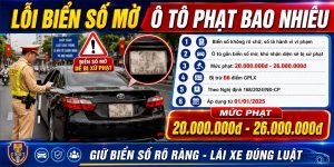 lỗi biển số mờ ô tô phạt bao nhiêu