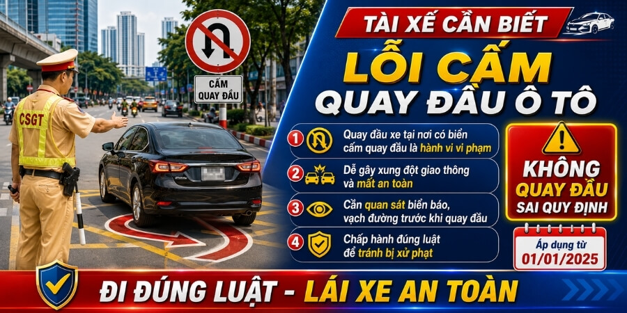 lỗi cấm quay đầu ô tô