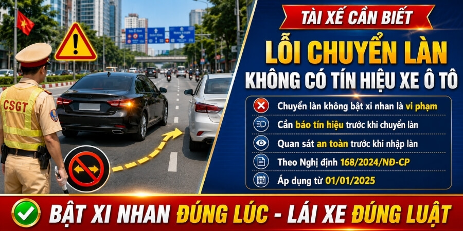 lỗi chuyển làn không có tín hiệu xe ô tô