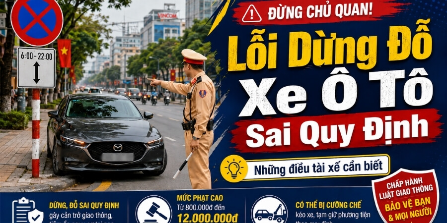 lỗi dừng đỗ xe ô tô sai quy định