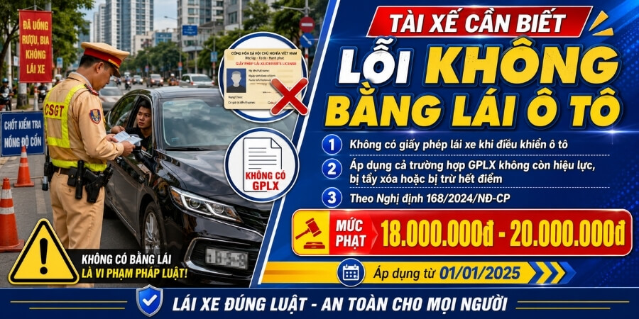 lỗi không bằng lái ô tô