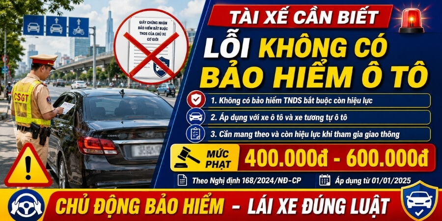 lỗi không có bảo hiểm ô tô