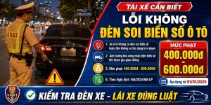 lỗi không đèn soi biển số ô tô
