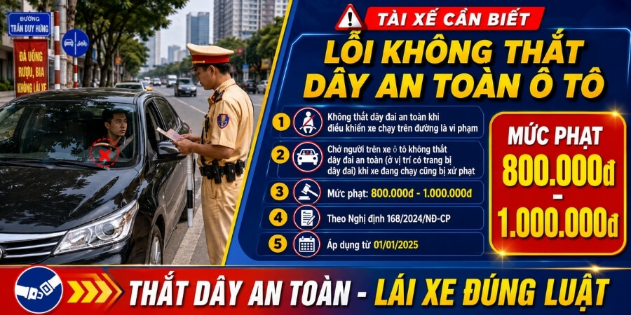 lỗi không thắt dây an toàn ô tô