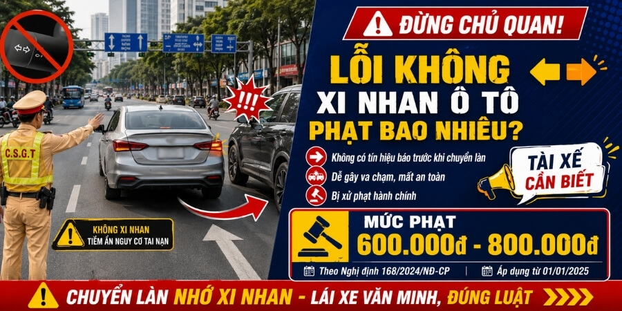 lỗi không xi nhan ô tô phạt bao nhiêu